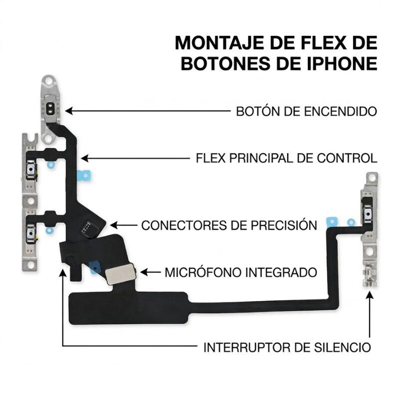 Montaje de los Flex de botones de iPhone