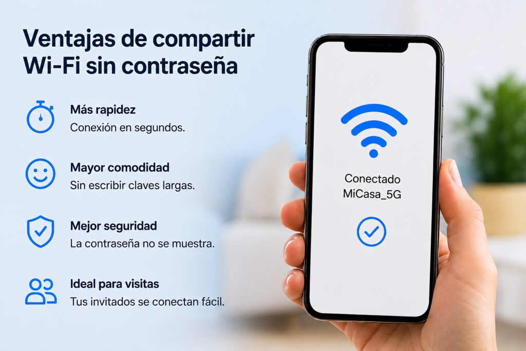 Ventajas de compartir Wi-Fi sin escribir la contraseña en iPhone