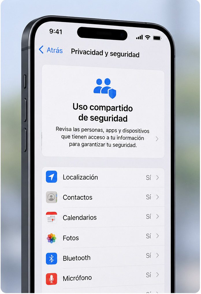¿Qué significa el aviso de "Uso compartido de seguridad" en los ajustes del iPhone?