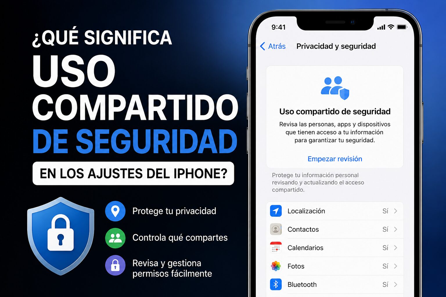 ¿Qué significa el aviso de «Uso compartido de seguridad» en los ajustes del iPhone?