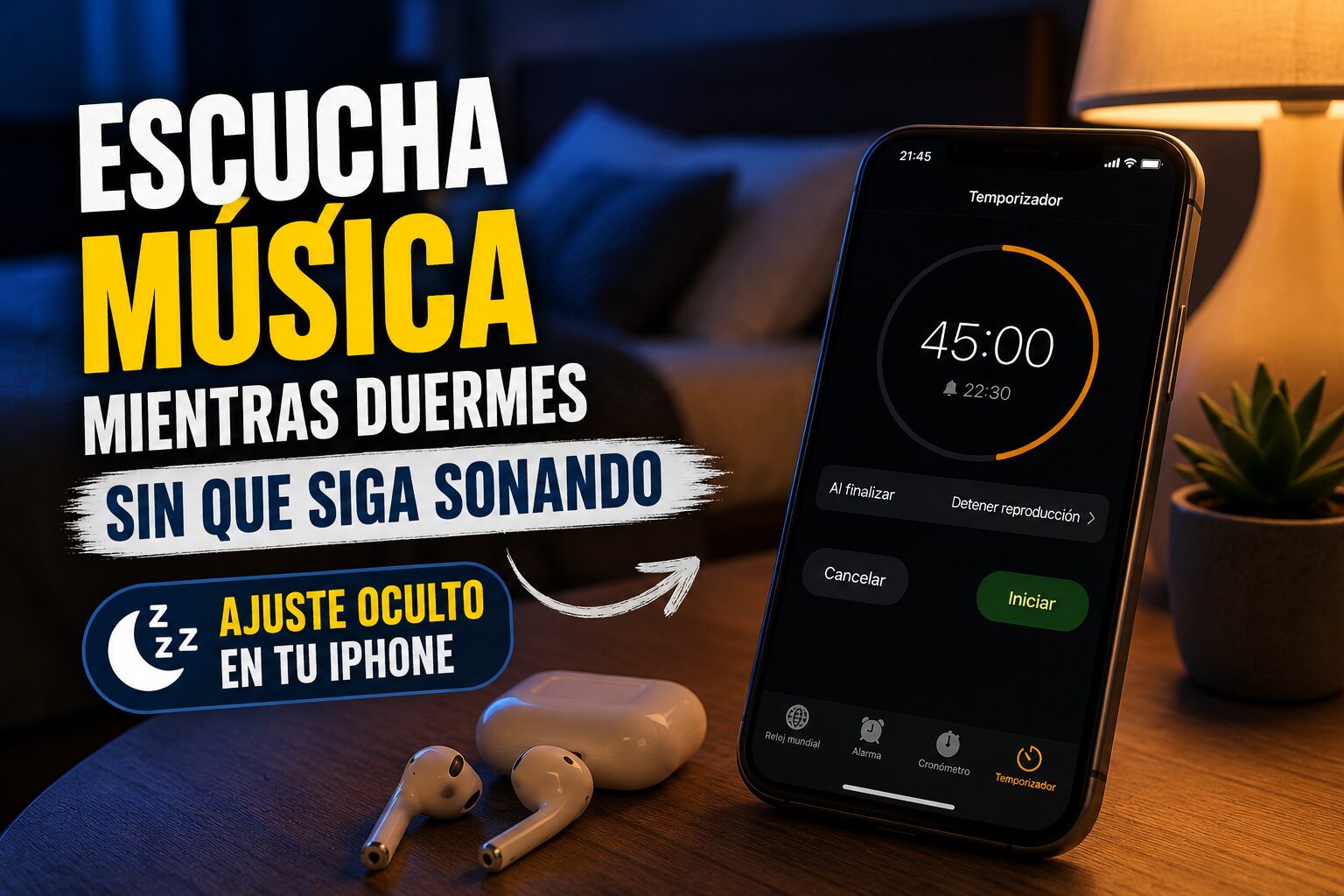 El ajuste oculto para escuchar música de fondo mientras duermes sin que se quede encendido