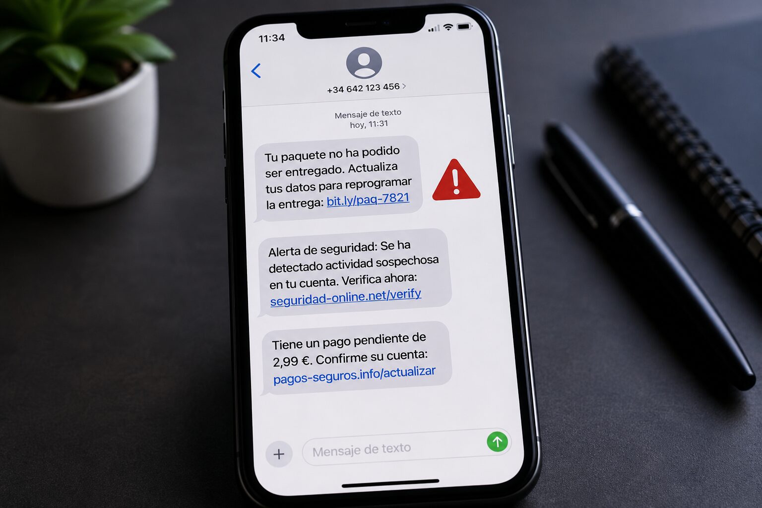 ¿Por qué me llegan mensajes de texto extraños con enlaces en mi iPhone?