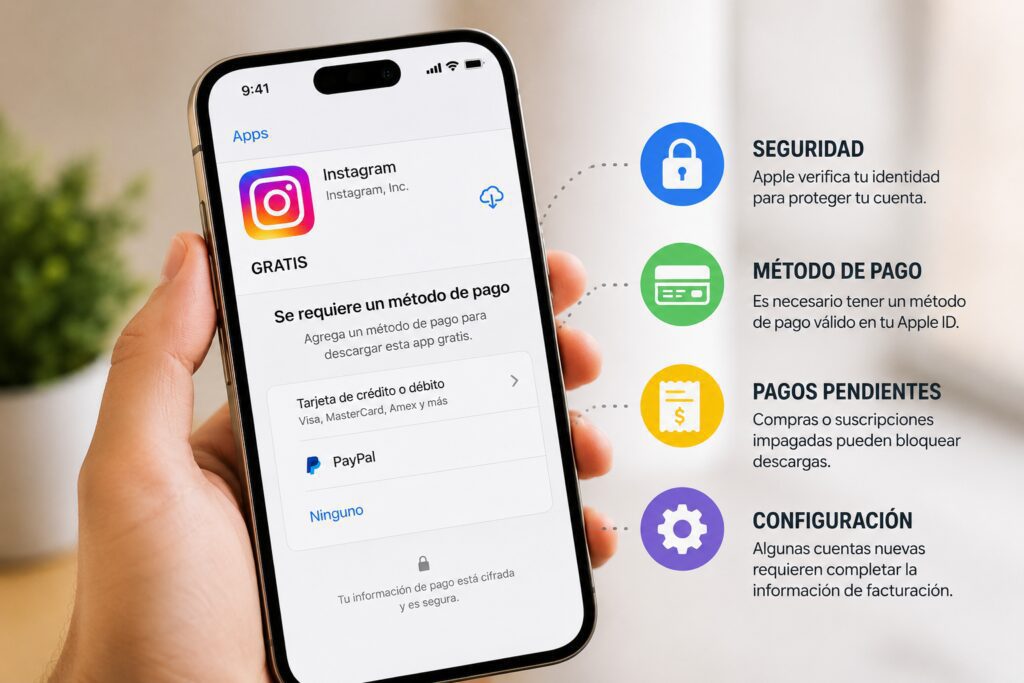 ¿Por qué la App Store del iPhone me pide datos de pago para bajar una app gratis?