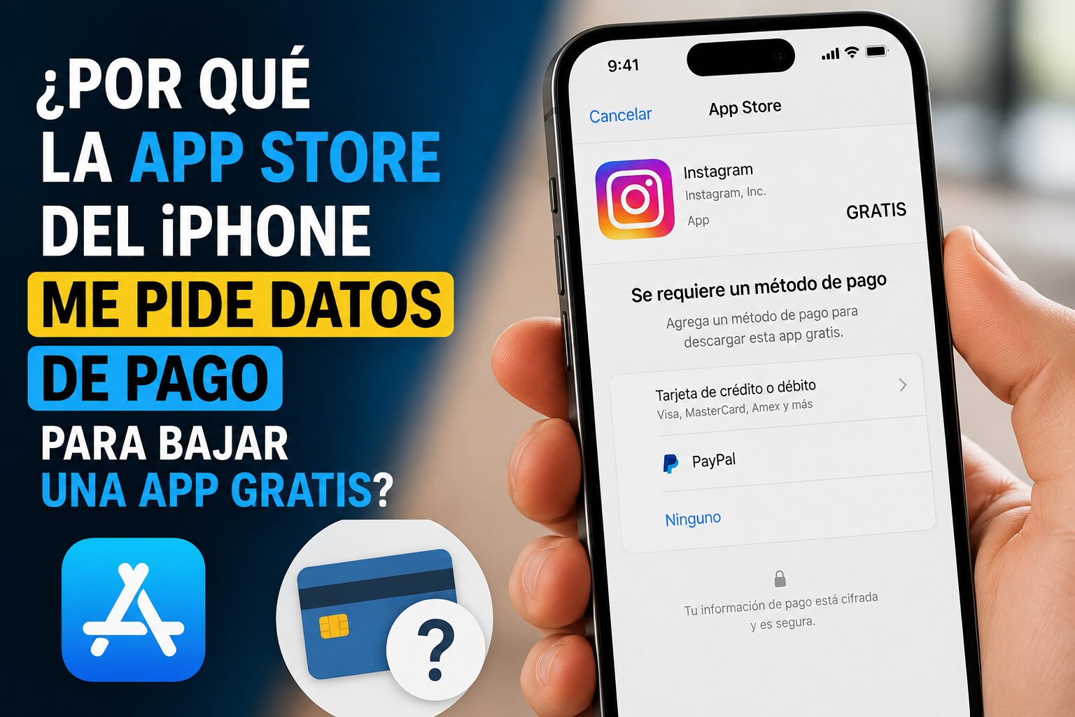 ¿Por qué la App Store del iPhone me pide datos de pago para bajar una app gratis?
