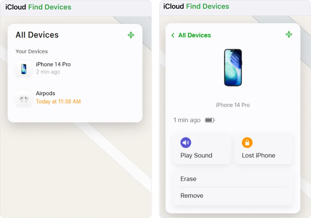 Localizar iPhone perdido mediante iCloud